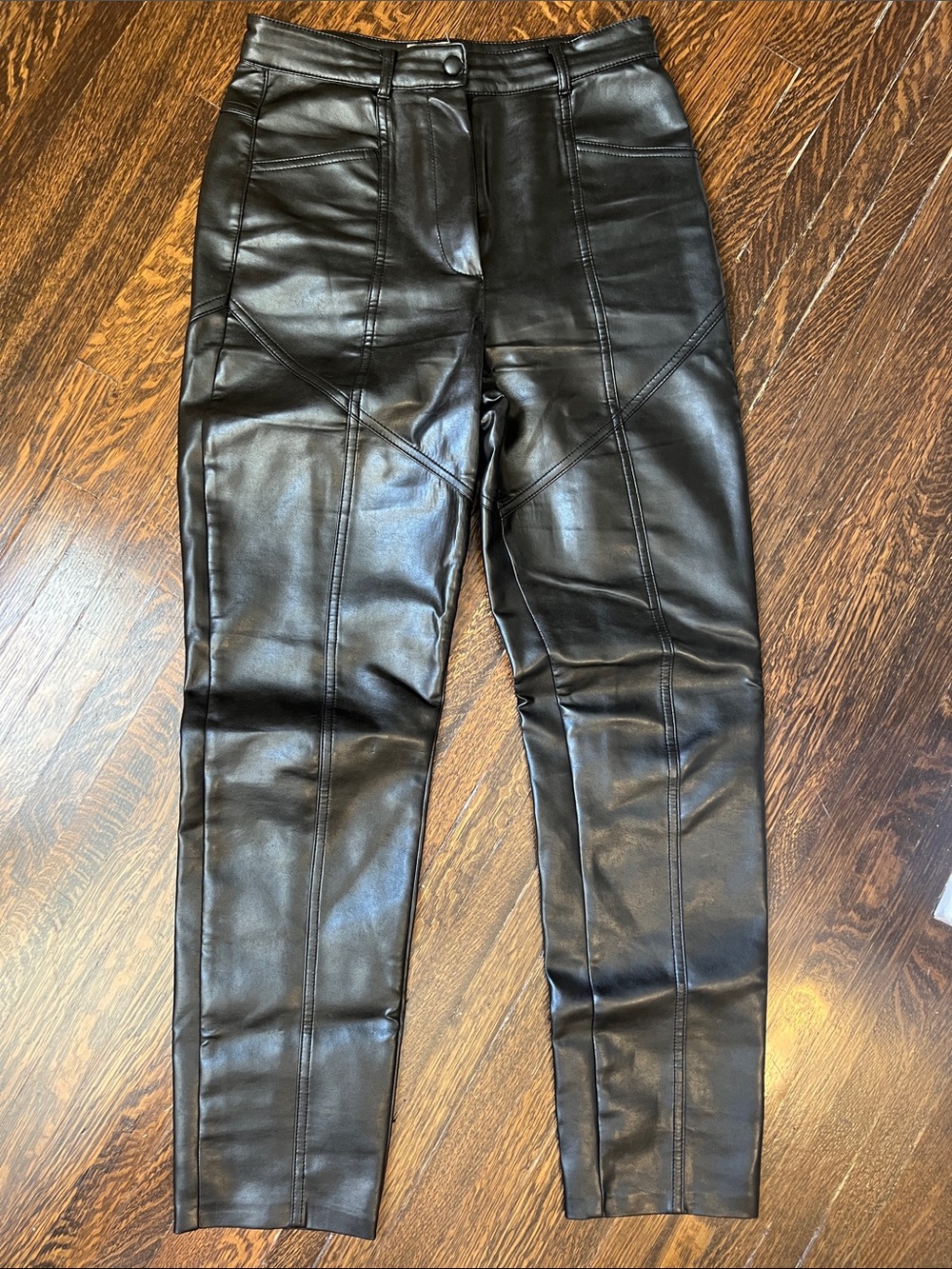 Wilfred Black Faux Leather Leggings for Kids